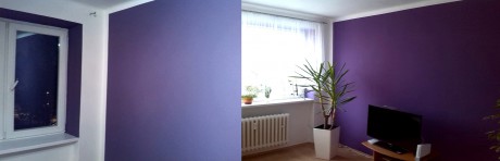 Inspirace pro malování obývacího pokoje, tmavě fialová